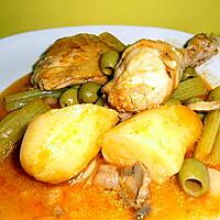 recette ragoût de poulet aux olives , pommes de terre et céleri-branche