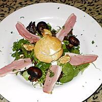 recette salade de canard sauvage séché aux champignons et noix, choux à la mousse de foie gras.