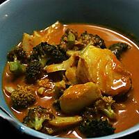 recette Curry de cabillaud et brocoli