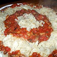recette Nouilles  au thon en sauce tomates... avec champignons....