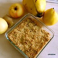 recette crumble coing-pomme-gingembre