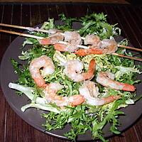 recette Brochettes de crevettes..  à la Thaïlandaise....