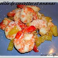 recette Poélée de crevettes à l'ananas et noix de coco
