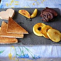 recette Duo foie gras/pommes caramélisées