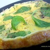 recette petite omelette aux pousses d'épinards