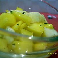 recette salade de fruits pomme-mangue-menthe et son soupçon de rhûm