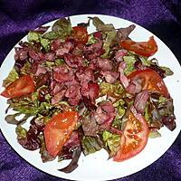 recette salade verte/ gesiers/tomates