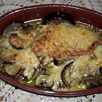 recette escalopes de dinde gratinées au comté poêlée d'aubergine et de courgette(recette de cyril lignac)