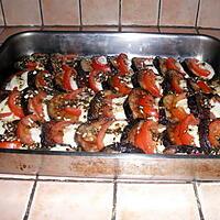 recette Aubergine grillé, tomate, mozzarella