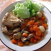recette Râbles de lapin aux carottes et aux champignons