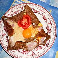 recette galette: jambon, oeuf, fromage