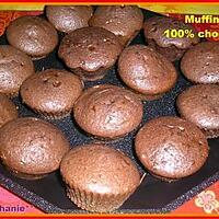 recette Muffins 100 % chocolat avec un cœur nutella